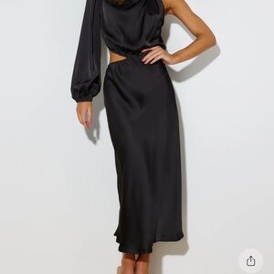 Hello Molly Black One-Shoulder Dress